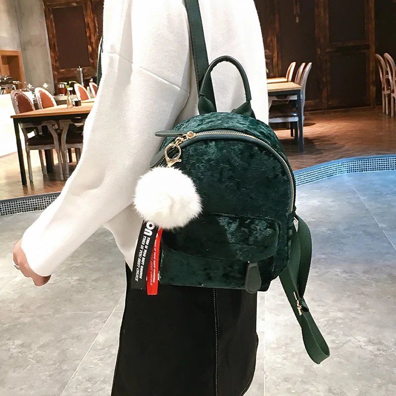 LEFTSIDE Mini Velvet Backpack Bag Female Cute Backpacks High Quality Back Pack For Girls Gift Women's Small Backpack Korean 2018
