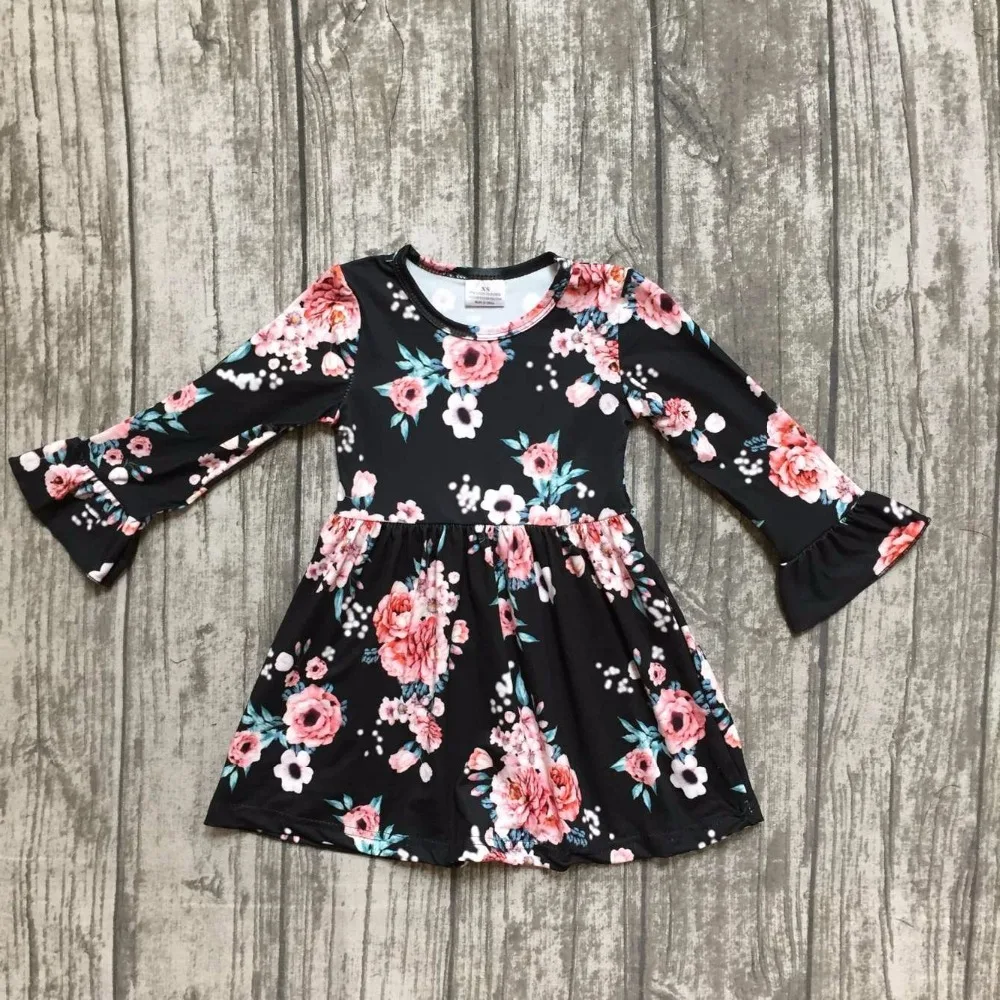 baby girls fall dress clothing children floral dress kids children Fall