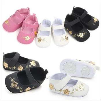 

Lovely Flower Baby Shoes Infants Antislip First Walkers Baby Girls Crib Shoes