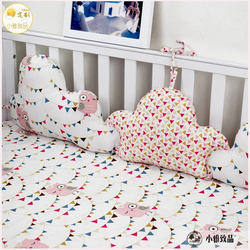 3 Pieces Linked Clouds Shape Baby Bed Bumpers Newborns Crib Protector Baby Bedding Set In Cot Kids Room Decor Pillows for Crib