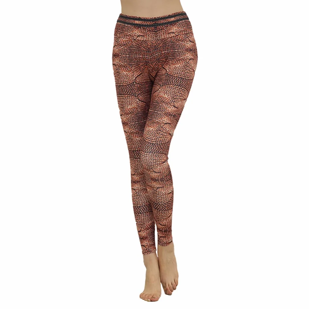 Weljuber Prints Imitation Knitwear Leggings Womens High Waist Push Up Hips Leggings Sexy High Elastic Skinny Trousers