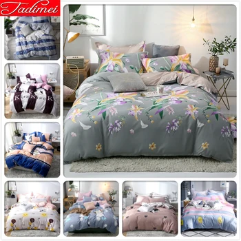 

Flower Pattern Classical Duvet Cover Grey Bedding Set Adult Kids Child Cotton Bed Linen Single Queen King Size Bedspread 220x240