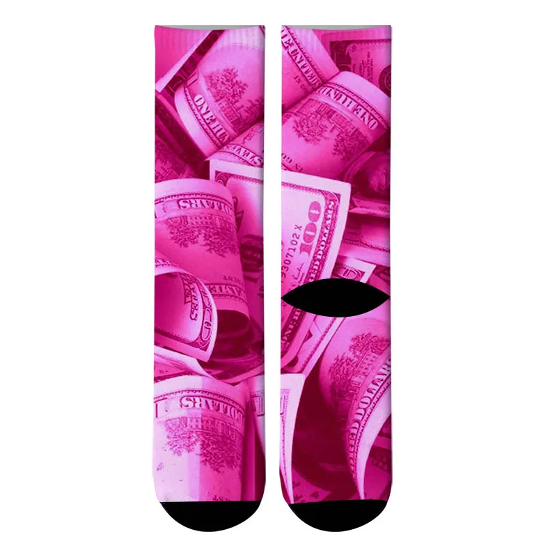 Новые мужские Гольфы с 3d принтом в виде розовых цветов уличные трендовые леопардовые розовые Гольфы Повседневные Гольфы в горошек для велоспорта - Цвет: 4