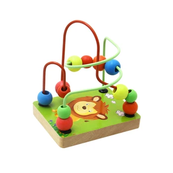 

Baby Colorful Wooden Mini Bead Wire Mathematics Maze Toy Children's Children's Educational Toys