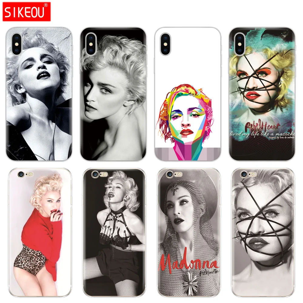 

Silicone Cover Phone Case For Iphone 6 X 8 7 6s 5 5s SE Plus 10 XR XS Max Case Singer Madonna