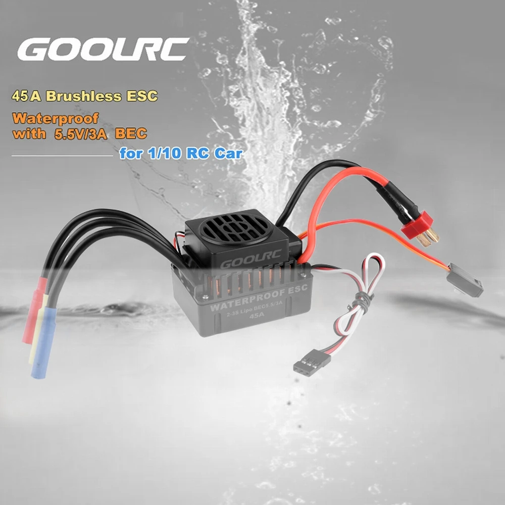 

GoolRC F540 4370KV Brushless Motor S-45A ESC with 6.0kg Metal Gear Servo Upgrade Brushless Combo Set for 1/10 RC Truck Car