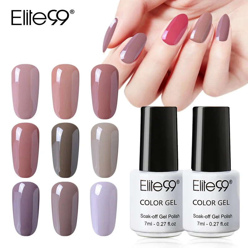 

Elite99 7ml Classic Gel Nail Polish Nude Color Pink Color Soak Off UV Led Nail Gel Enamel Semi Permanent Gel Varnish Art Design