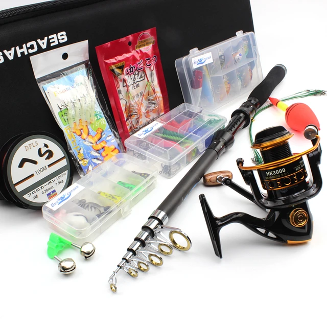 $US $50.68 1.8m-3.0m Spinning Rod and Spinning Reels Portable Bag Set carbon rod Travel Fishing Tackle contain