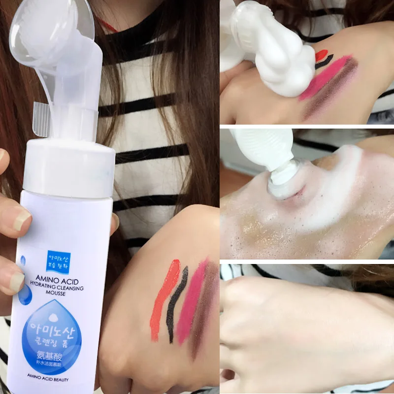

HANKEY Amino acid bubble deep cleansing mousse 120ml abundant foam makeup remover Facial Cleanser silicone brush face care