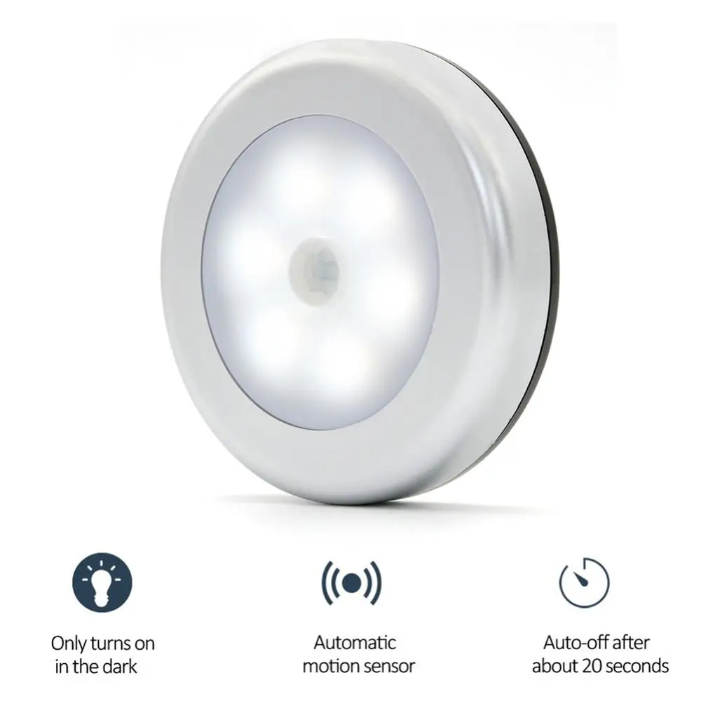 

6 LED High Quality PIR Sensor Light LED Nightlight For Closet Wardrobe Lighting Hallway Night Lamp For Home Brightness Drop Ship