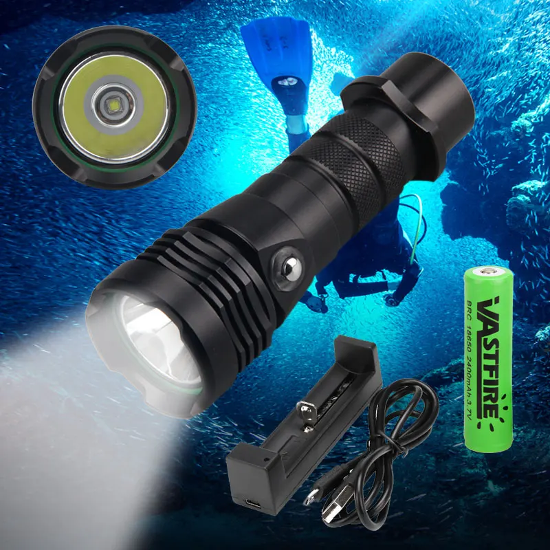

Powerful 1000 Lumens 3-Mode L2 LED Scuba Diving Flashlight Underwater 80M Torch Diver Light Portable Lantern IP68 waterproof
