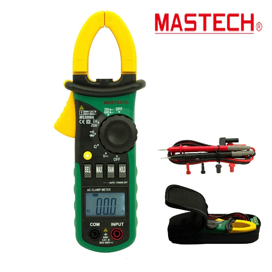 

2017 NEW MASTECH MS2008A Digital Clamp Meters Auto Range Clamp Meter Ammeter Voltmeter Ohmmeter w/ LCD Backlight