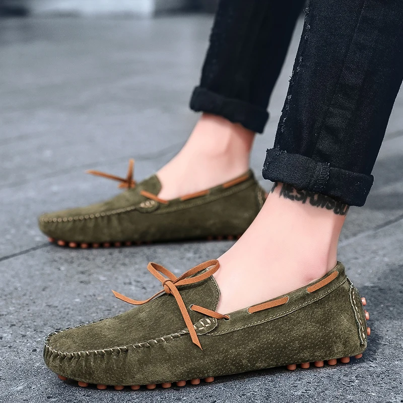 Men's Casual Shoes Genuine Leather Flats Zapatos Hombre Driving Loafers Footwear Soft Moccasins Men British Style Chaussures