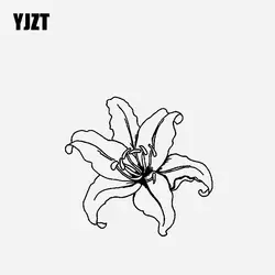 YJZT 14,8 см * 14 см Виниловая наклейка на машину цветы для декора дизайн интерьера черный/серебристый C23-0715