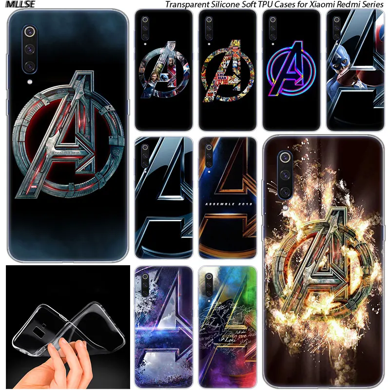 

Marvel The Avengers logo Soft Silicone Case for Xiaomi Pocophone F1 Mi 5X A1 6X A2 8 SE Lite Play Mix3 9 9SE 9T Pro CC9