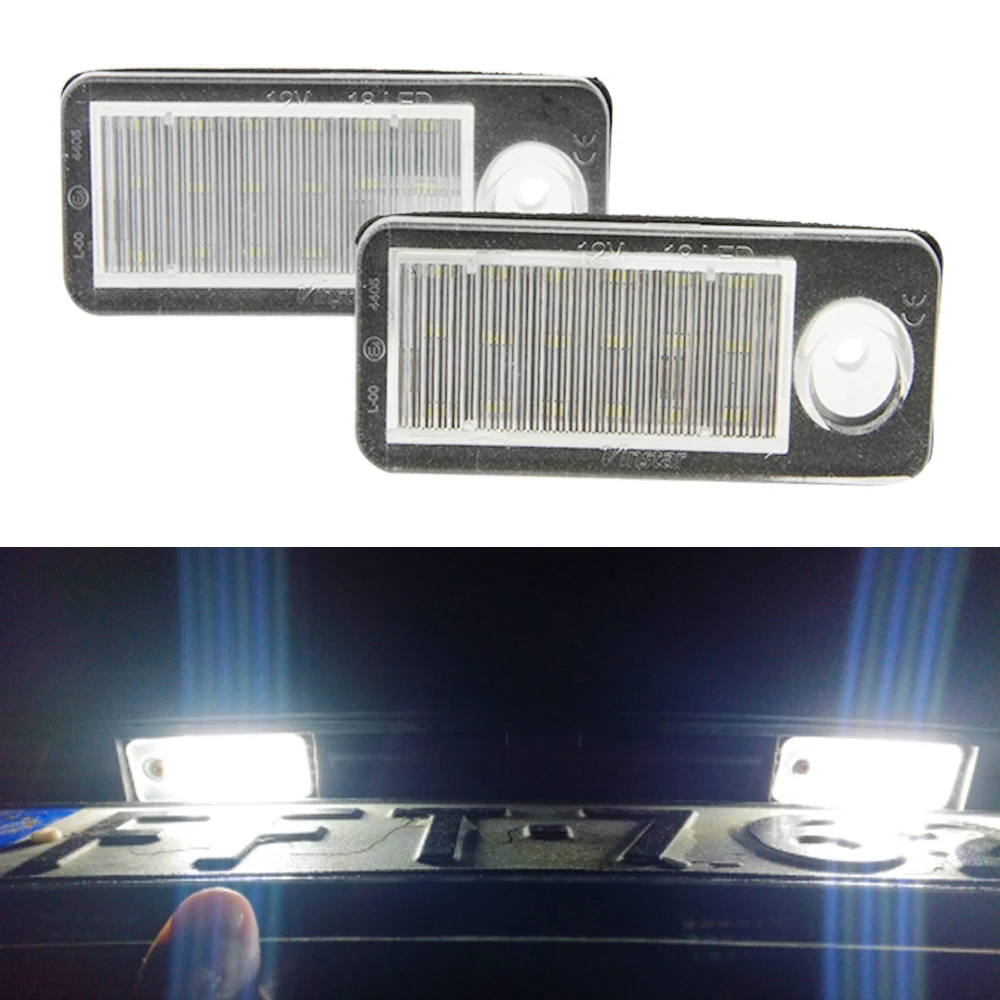 White 2x Car led rear number License plate light For Audi A4 B5 Avant