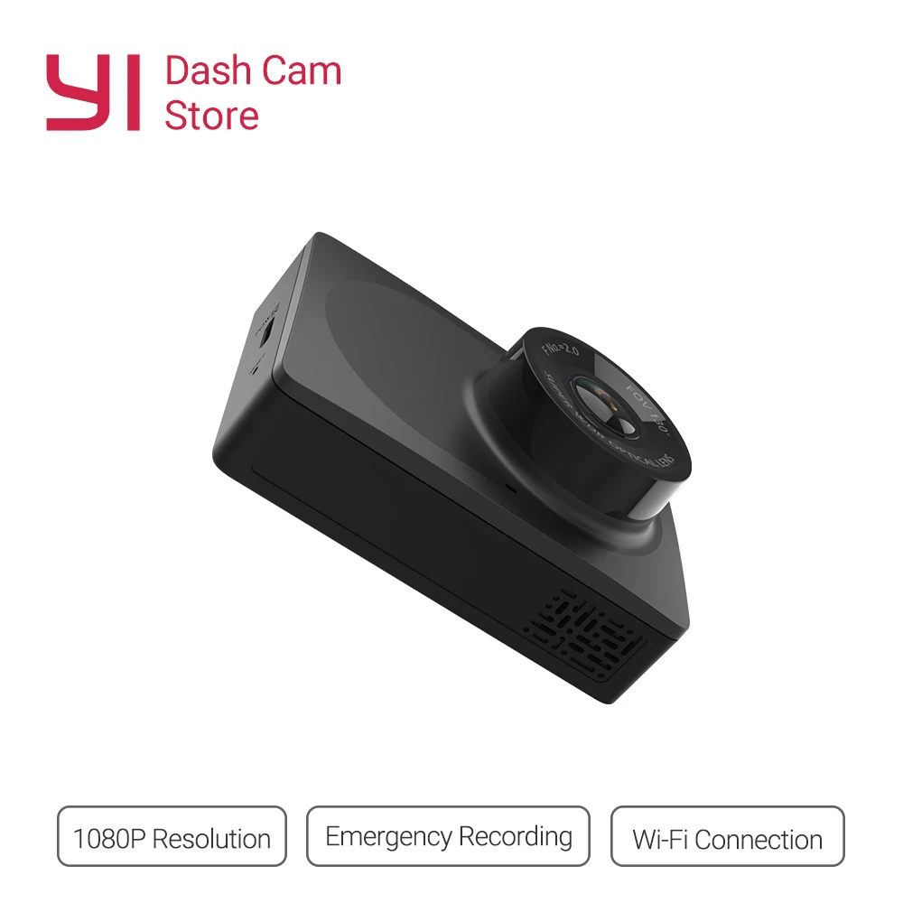 Автомобильный видеорегистратор YI Compact Dash Camera 1080P FHD Wi-Fi Разрешение 2.7K Широкий угол обзора 130° g-Сенсор Ночное видение