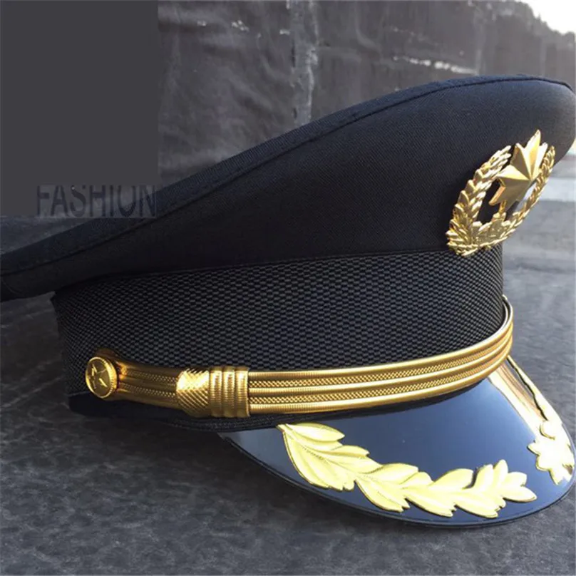  army officer Visor cap security guard hat army caps men military police hats for cosplay Halloween 
