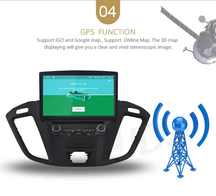Best LJDA Android 9.1 Car DVD Player For FORD TOURNEO GPS Navigation 2 Din Car Radio Multimedia WIFI Stereo IPS Headunit Unit RDS 6