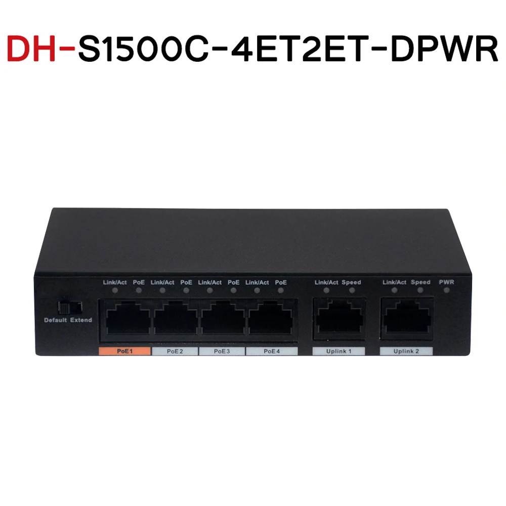 DH 4ch PoE коммутатор S1500C 4ET2ET DPWR 4CH Ethernet с 250 м power Transit Расстояние Поддержка + и протокол