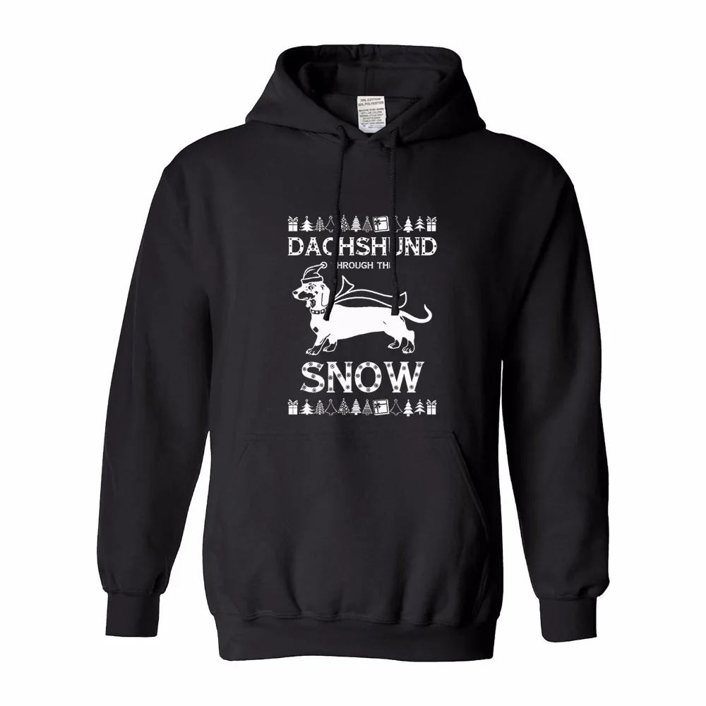 Unisex Dachshund Through The Snow Dachshund Christmas men's hoodiein