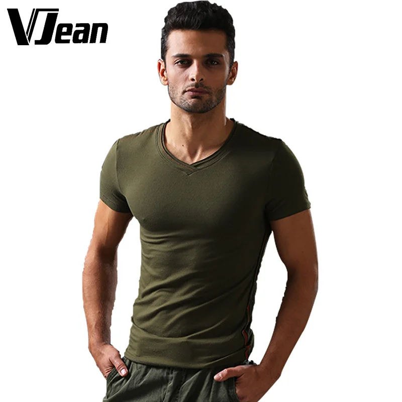 V JEAN Men's Essential Slim Fit V Neck T Shirt #9A123