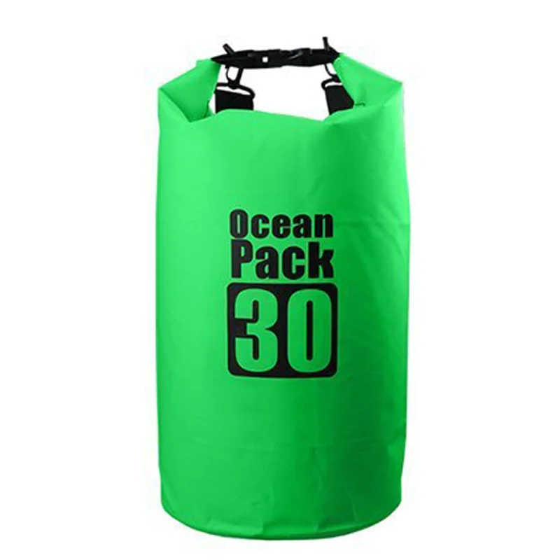 Открытый водонепроницаемый сухой мешок 20L/30L/40L портативный бочкообразный океан пакет прочный и легкий для плавающей, дайвинг кемпинг - Цвет: Green 30L