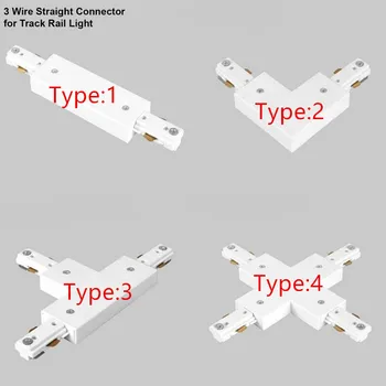

3 Wire Four way Track Light Rail Connector Track Fitting LED Track Rail Connector Track Connectors Free Shipping