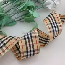 Upick 1″ 25mm Coffee Tartan Plaid Ribbon Bows Appliques Sewing Crafts 10Y