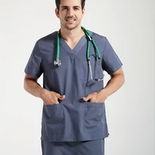 Европейский унисекс короткий рукав костюм медика униформы стоматологический больничный медицинский хирургический костюм хлора