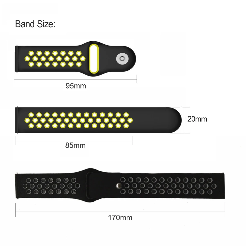 Xiaomi силиконовый ремешок Браслет Huami Amazfit bip Watch Band 20 мм Correa amazfit аксессуары для