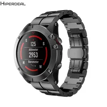 HIPERDEAL роскошный 4 цвета замена натуральной Нержавеющая сталь браслет ремешок для Garmin Fenix 3/ч Смарт-часы BAY09