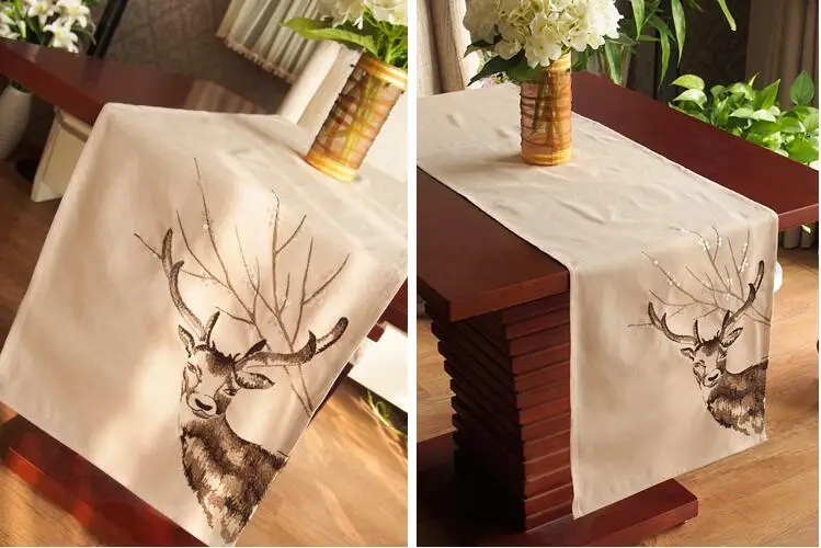 Бесплатная доставка Новый смешивания прекрасный deerTablecloth Настольная дорожка стол коврик Кофе Чай коврик столовых для столовой свадебный