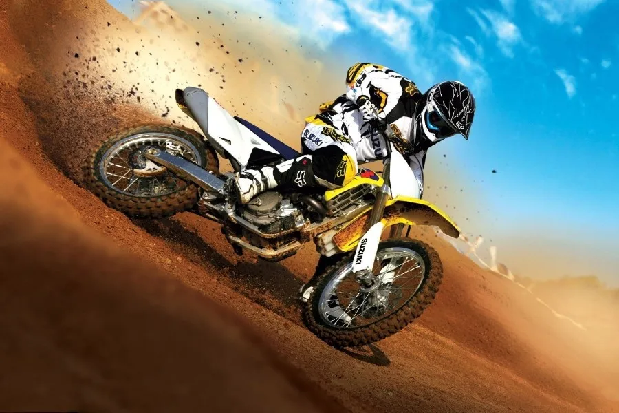 Moto Cross спортивный постер из шелковой ткани тканевый принт настенный стикер