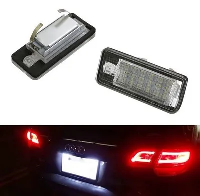 

2016 Brand New Car styling Error 18 LED License Plate Light Lamp case For Audi A3 S3 A4 S4 B7 A6 S6 A8 Q7 White External Lights