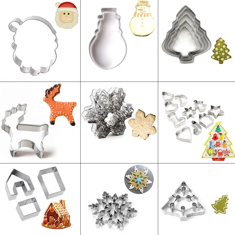 

Delidge Mixed Style Stainless Steel Cake Cookie Cutter Christmas Biscuit Fondant DIY Baking Tools For Cakes Decorating Tools