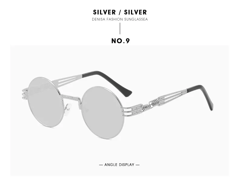 Металлические стимпанк Солнцезащитные очки для мужчин и женщин модные круглые очки фирменный Дизайн Винтажные Солнцезащитные очки высокое качество UV400 очки оттенки