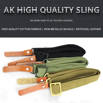 

outdoor hunting AK 47 Rifle Sling Military Airsoft Hunting Shooting Adjustable Leather Tactical AK Rifle Strap Survival Belt