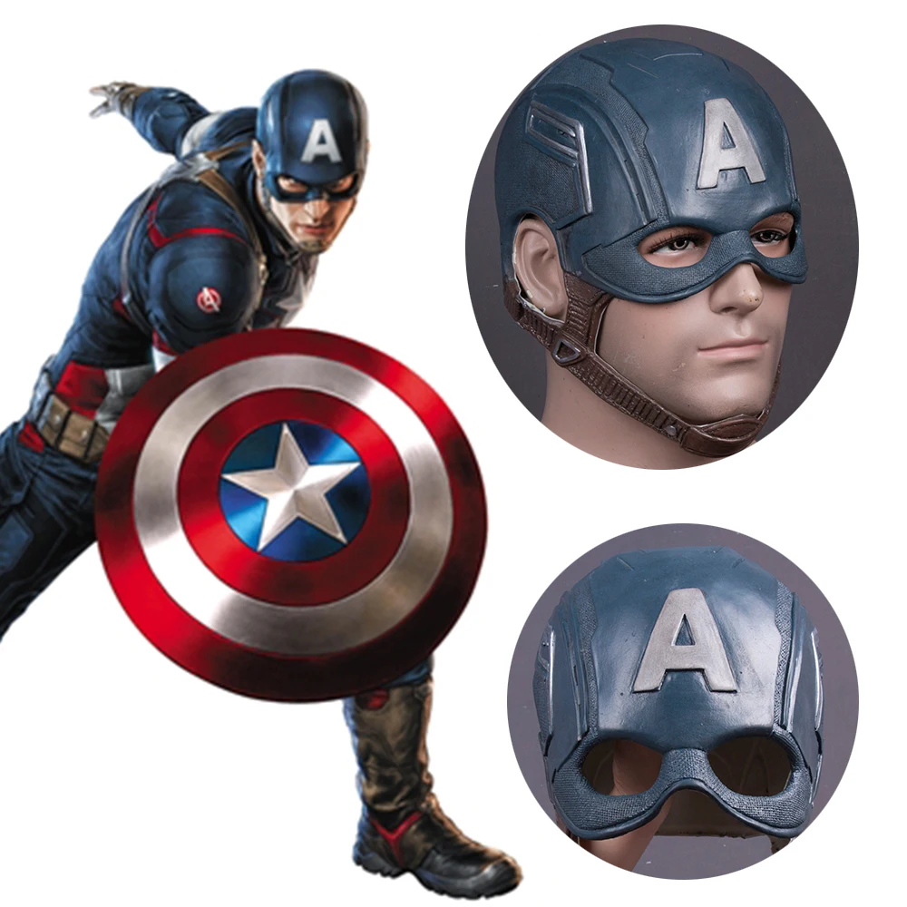 Captain America Civil War Helmet Mask Latex Cosplay Steven Rogers Halloween Helmet For Collection Party