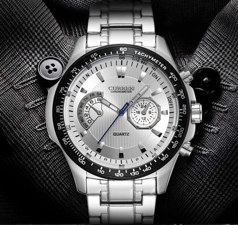 

Top Brand Luxury Quartz Men Watch Luminous Black Vogue Business Stainless Steel Military Man Clock Men's watches reloj hombre