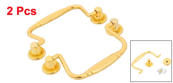UXCELL Home Office Furniture Hardware Closet Cabinet Drawer Door Gold Tone Metal Pull Handle Set 83Mm 3.3\