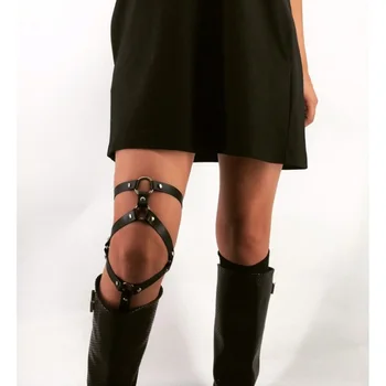 

Body Harness Leather Thigh Garter Harajuku Goth Allure Cage Dress Sexy Leg Garter Belt Elastic Stockings Erotic Witchy Rave Punk
