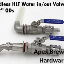 Сварочный комплект клапана HLT для воды, 1/" трубка, 1/2" набор быстрого отключения, запчасти для резервуара для горячего ликера, оборудование для пивоварения