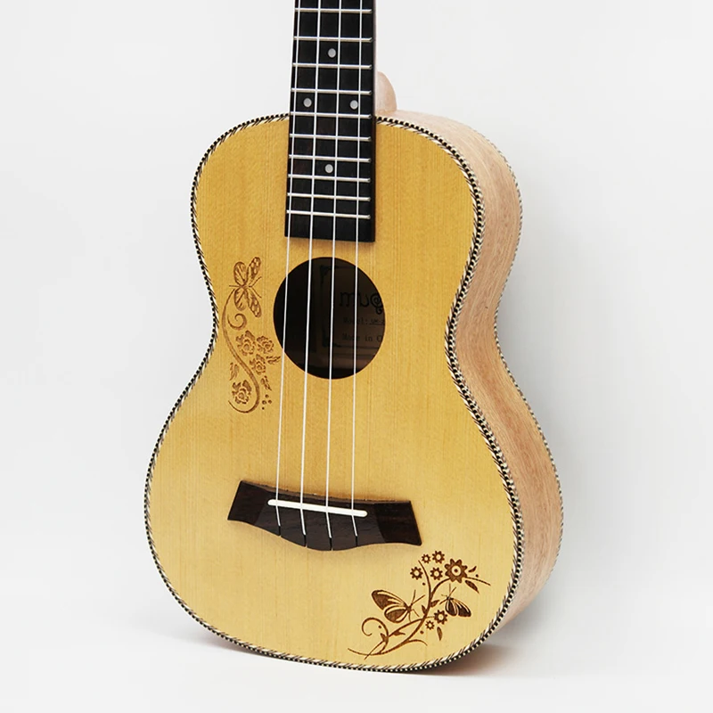 23" 26" Spruce Hawaiian Guitar Ukelele Butterfly love flower pattern