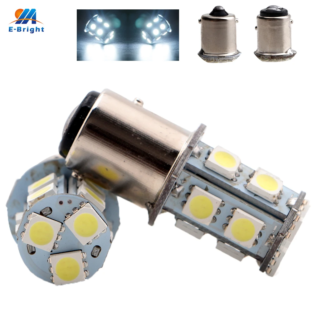 YM E-Bright 100 шт S25 1157 BAY15D 1156 BA15S 5050 13 SMD Автомобильная Поворотная лампа белый янтарь синий красный зеленый 12 в 156 люмен