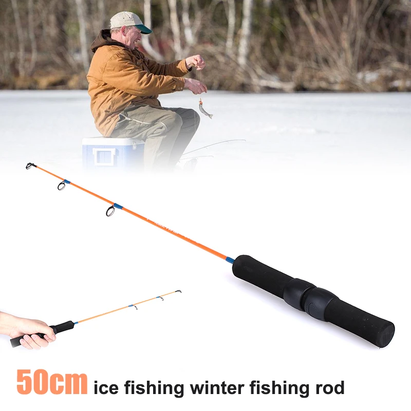 

FRP Orange 50cm Fishing Rod Winter Fishing Pole Ice Sport Fishing Gear Pond for Lake Reservoir