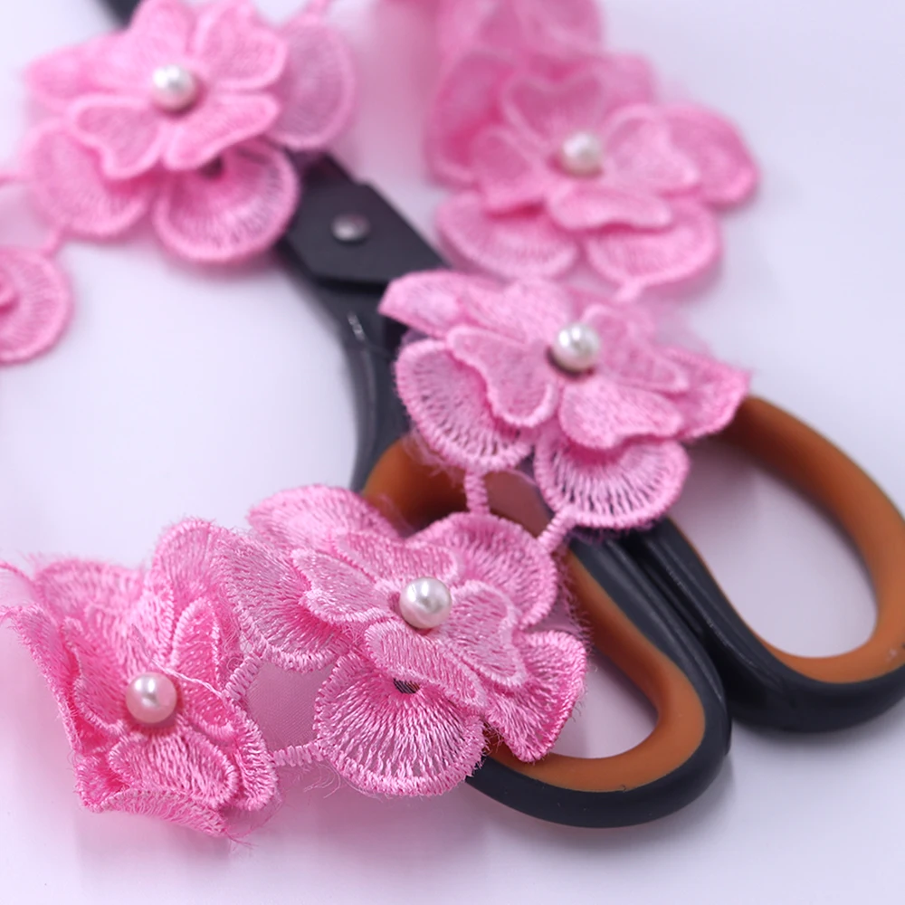 Pearl Lace Flower For Dress Ribbon Lace Trim Knitting Wedding Embroidered DIY Handmade Patchwork Sewing Supplies Craft H630 91cm lace ribbon lace sewing accessories lace sewing supplies lace accessories lace garment accessories lace decoration clothing craft accessories