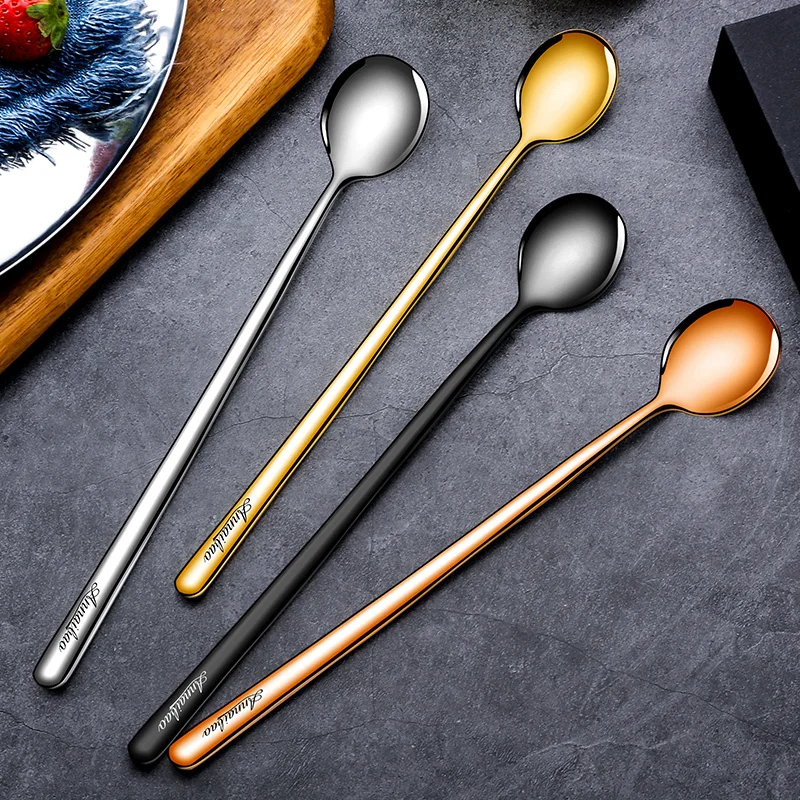

Creative 4PCs 304 Stainless Steel Coffee Spoon Seasoning Ice Cream Dessert Tea Honey Cappuccino Jelly Stirring Scoop Tableware