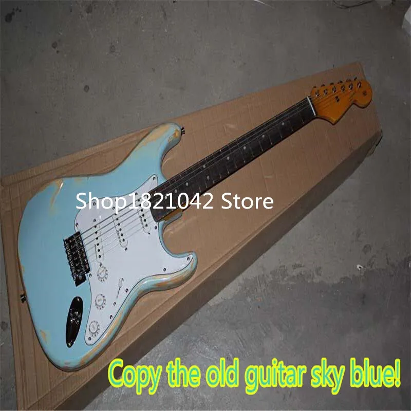 

NEW!beliefHOT wholesale Custom synchronizec tremolo pale blue Electric Guitars chinaese