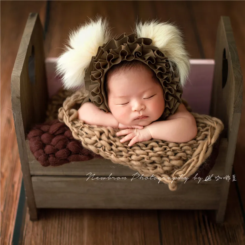 Милая шапка эльфа для новорожденных, Пушистая Шапка для новорожденных мальчиков, милая шапочка, нейтральная шапочка-медвежонок для фотосъемки, подарок на день рождения ребенка